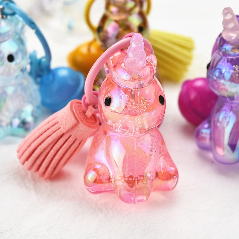 

2021 Fashion Unicorns Keychain tassel Animal Keychain Girls Toys for Women Cartoon Key Chain On The Backpack Children Key Ring