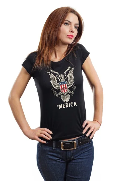

USA Freedom 'Merica Eagle Cool Patriotic T-shirt Tee Shirt Woman Top Tee Shirt