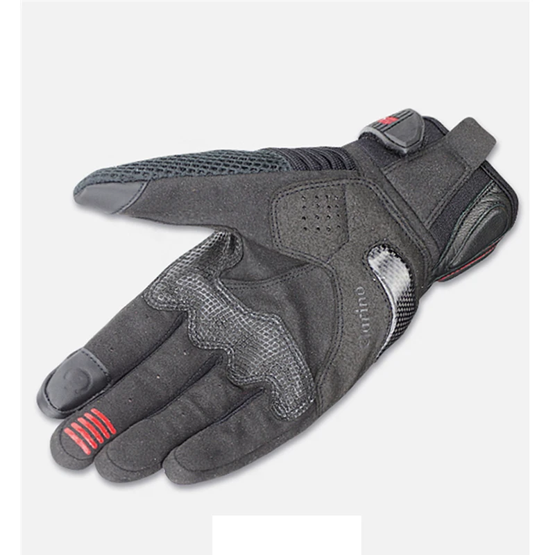 

KOMINE Gloves GK-167 Carbon Fiber Mesh Motorcycle Gloves Leather Breathable 3D Knight Riding Gloves 3 Colors Moto Guantes