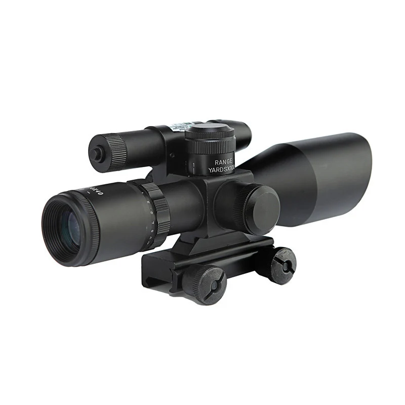 2 5 10x40EG M4 dot красный зеленый подсвечиваемый оптический прицел с зеленым лазером