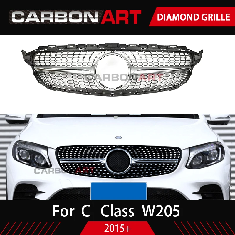 Новый benz C Class W205 Алмазная решетка ABS материал для MB C180 C200 C250 C350 C400 C450 C220 спортивный