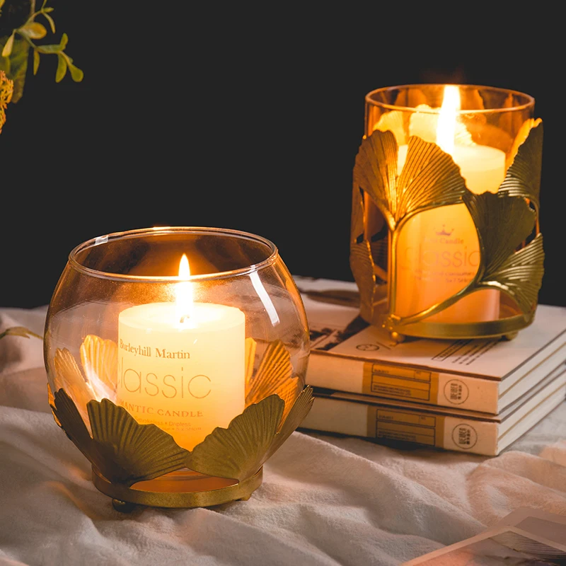 Роскошные золотые подсвечники в скандинавском стиле стеклянные металлические