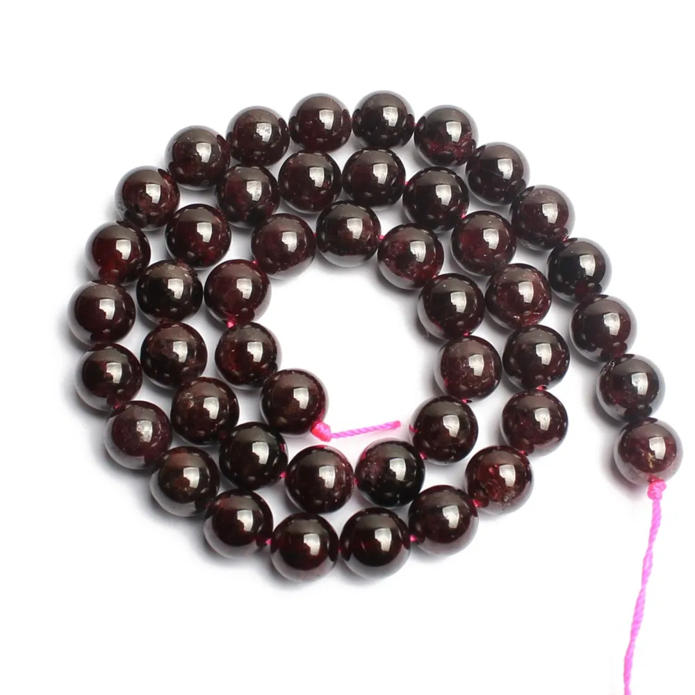 Оптовая продажа бусины из натурального камня темно красный гранат круглые для