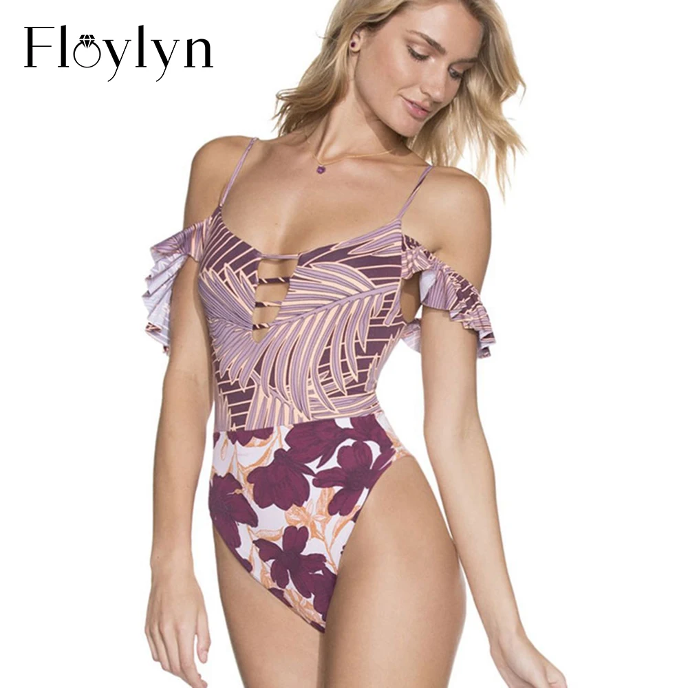 Floylyn Лидер продаж женский сексуальный бандажный Купальник c вырезом Цельный