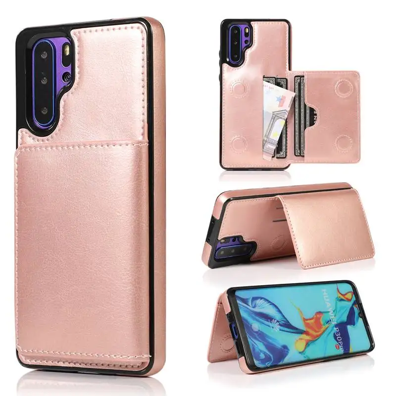 Кожаный флип-чехол на магните для huawei P30 Pro Lite с тремя отделениями карт и