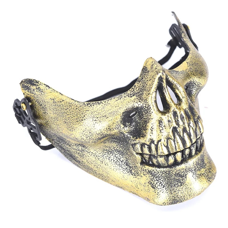 1pc Halloween Skull Mask Jaw Horror Half Face Shied Terror Plastic Human Skeleton 18cm x 13cm 5 color |