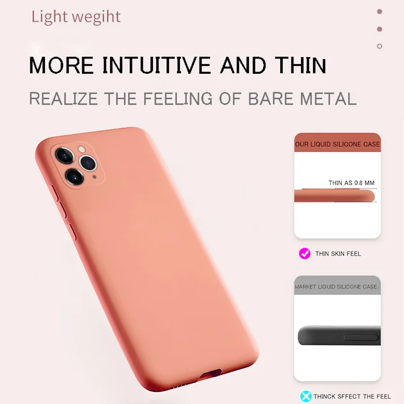 

For iPhone X XR 11 XS Phone Case For iPhone 11 12 Pro SE 2 Case Luxury Original Silicone Full Protection Soft Cover