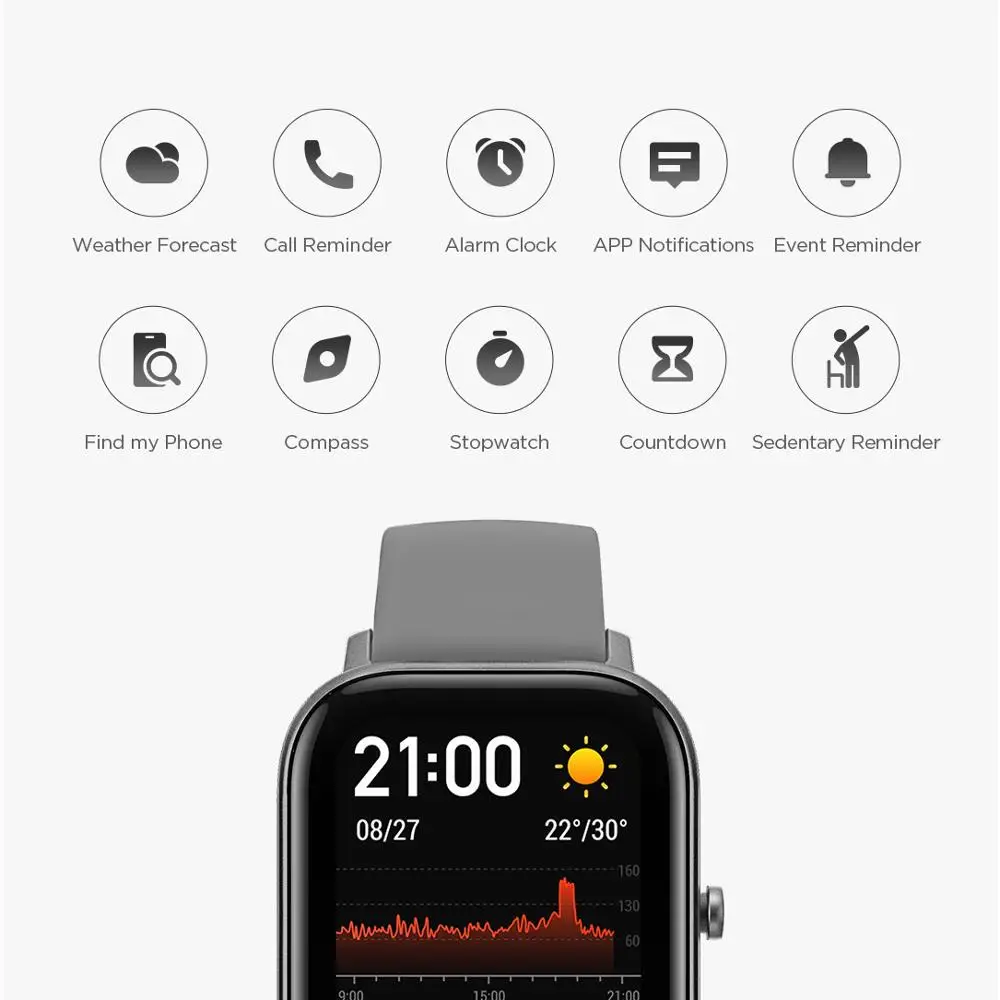 Глобальная версия русском языком смарт часы Amazfit GTS 14 дней работы от батареи gps 12