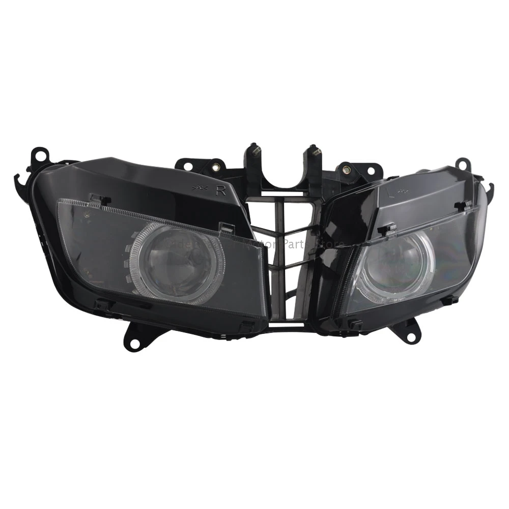 

Motorcycle White Angel Eyes Modified Assembled Auto HID Projector Conversion Headlight Headlamp For Honda CBR 600 RR 2013-2018