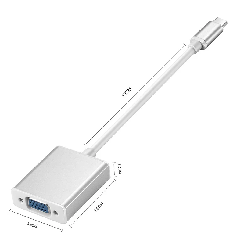 Usb C 3 1 Type к Vga монитору проектор видеокабель конвертер адаптер Hd серебристый |