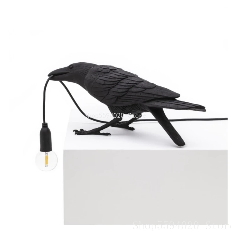 Nordic Творческий ворона смолы ночные светильники Спальня рядом ламп Гостиная