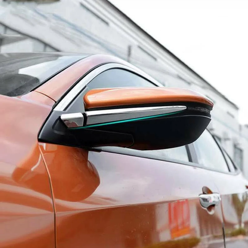 

4Pcs Chrome Side Door Rear View Mirror Pillar Trim Cover Anti-Rub Strips Stickers for Honda Civic 2018 2019 2020