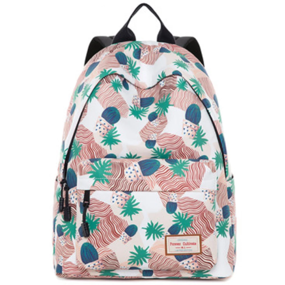 

Водонепроницаемый холщовый рюкзак для женщин, школьные ранцы для девочек-подростков, дорожные сумки с принтом для ноутбука 14 дюймов