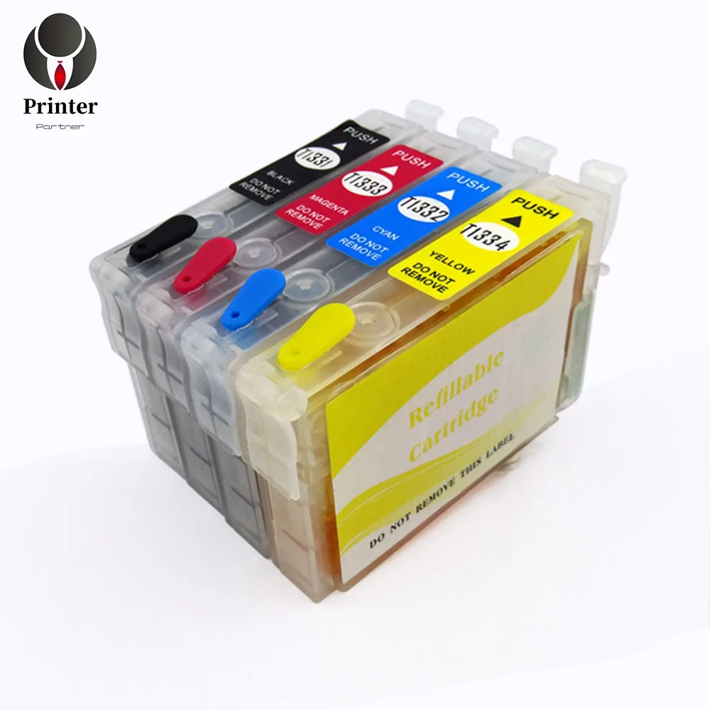 Printer Partner refillable empty cartridge with auto chip T1331 T1332 T1333 T1334 for epson Workforce 320 435 TX130 printer | Компьютеры и