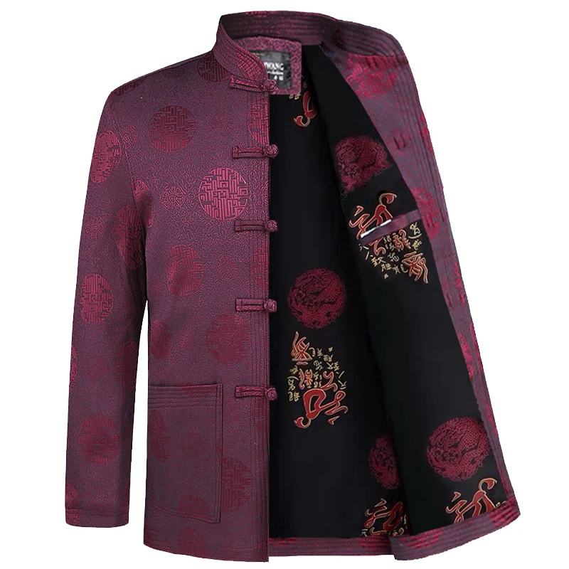 Весенне-осенняя куртка костюм Тан для мужчин среднего и пожилого возраста в