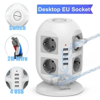 tessan desktop multi outlets plug extension socket european power strip with switch usb ports and 1 5m2m wire eu power adaptors