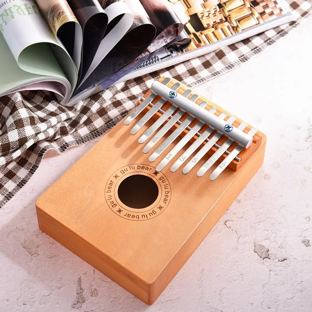 Деревянное пианино Kalimba с 10 клавишами и большими пальцами музыкальный инструмент