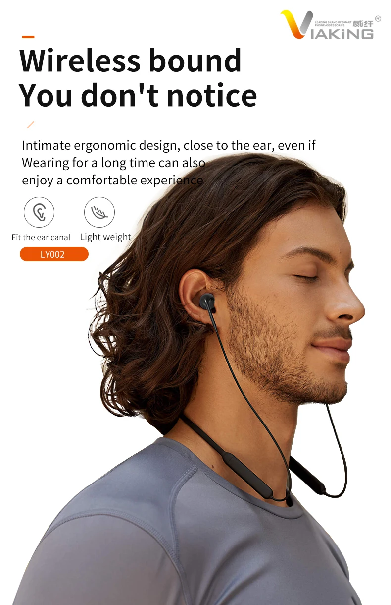

New HiFi Wireless Headset with Mic Sports Earbuds Suitable for All Mobile Phone Stereo Headsets Neck-mounted Headset