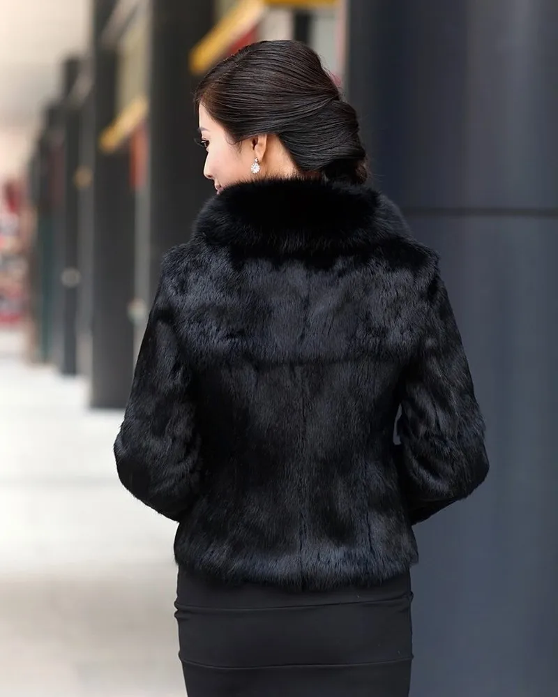 

Faux Fox Fur Coat Women Elegant Winter Thick Fluffy Long Sleeve Solid Warm Outerwear Luxury Fur Jacket Elegant Mujer Bontjas