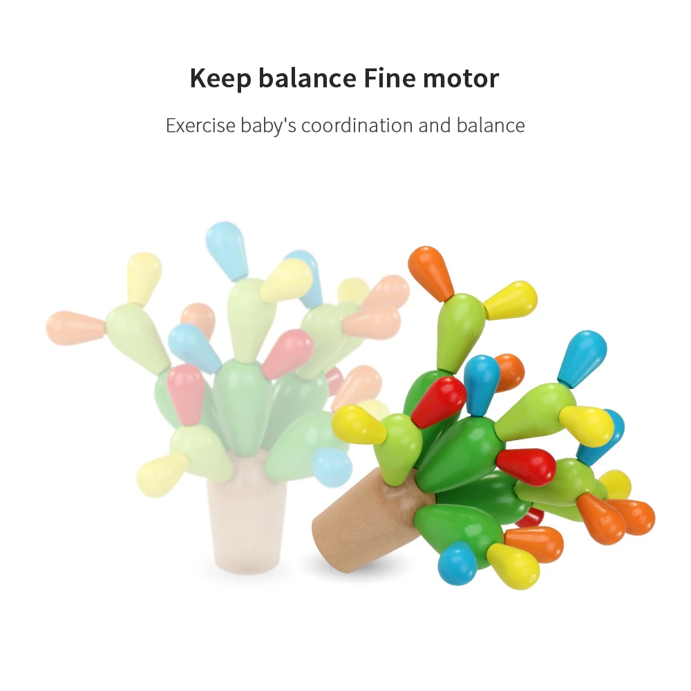 DIY креативные деревянные игрушки для детей строительные С КАКТУСОМ набор 28