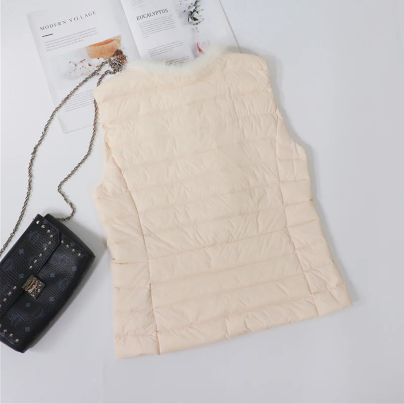 Жилет Fitaylor зимний на белом утином пуху 90% с круглым вырезом | Женская одежда