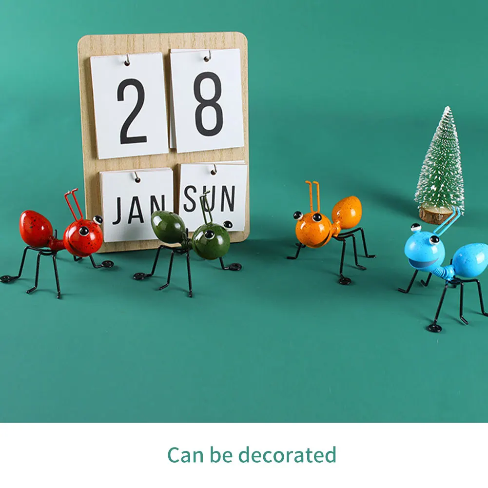 

4PCS Colorful Cute Garden Art Metal Sculpture Ant Ornament Insect For Hanging Wall Art Garden Lawn Decor Indoor Outdoor