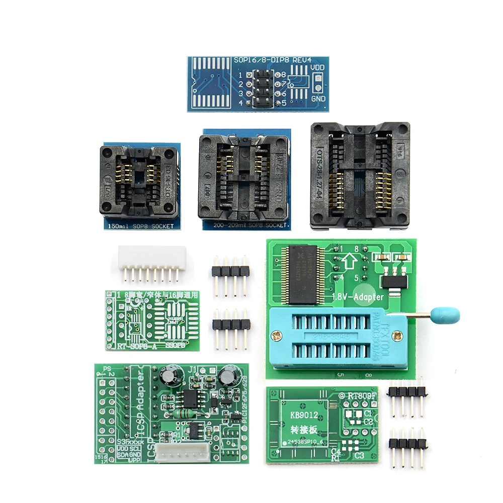 Оригинальный RT809F программист + 11 Адаптеры sop8 IC зажим 1 8 V / SOP8 адаптера VGA ЖК-дисплей