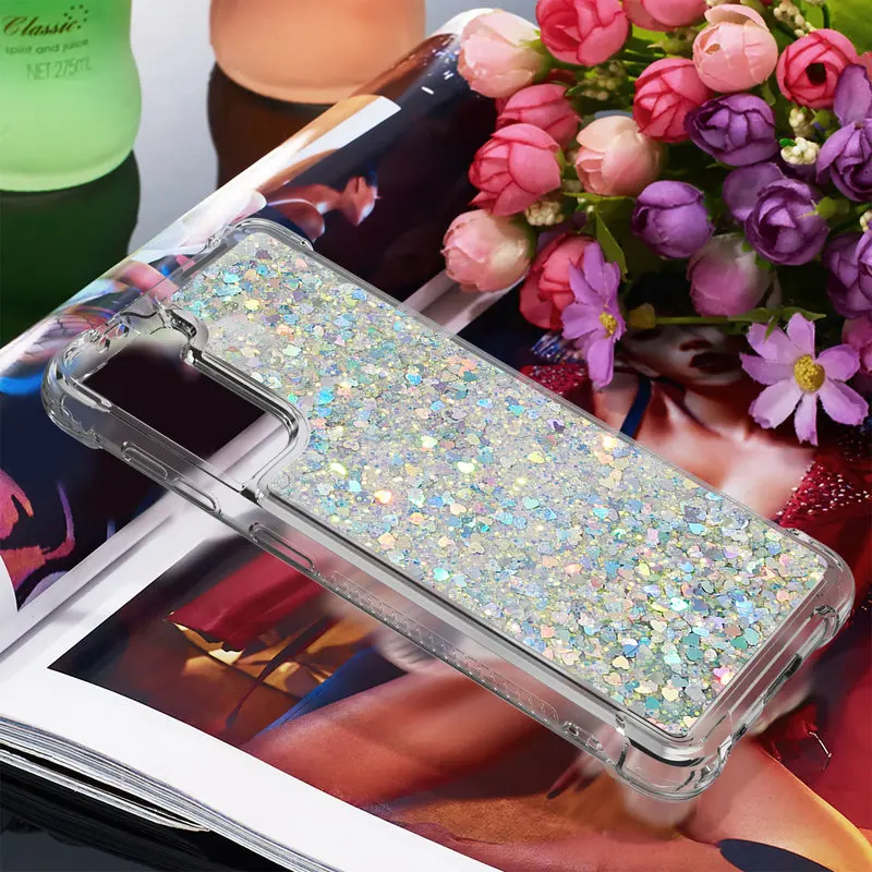 

Shockproof Case For Samsung S21 5G Soft Silicone Bumper Quicksand Protective Cover For Samsung Galaxy S21 UItra 5G S21 Plus Case