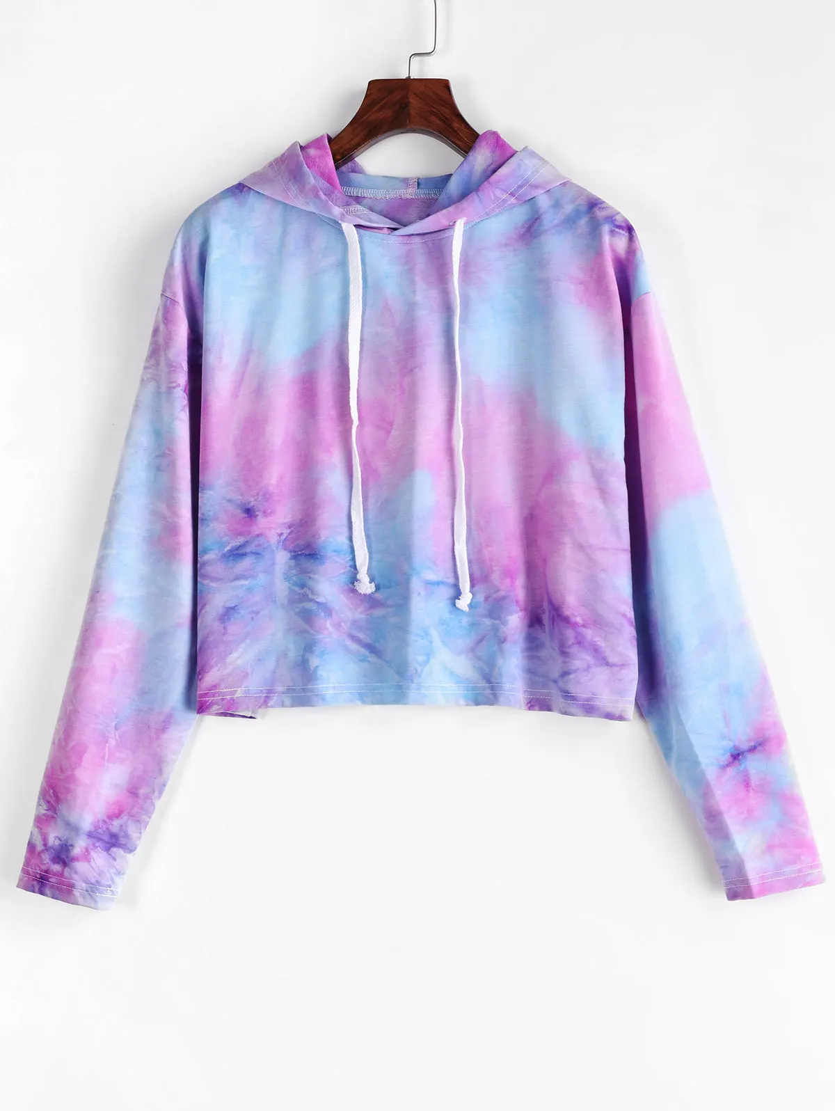 Женская укороченная толстовка с капюшоном и завязками ZAFUL короткие свитшоты