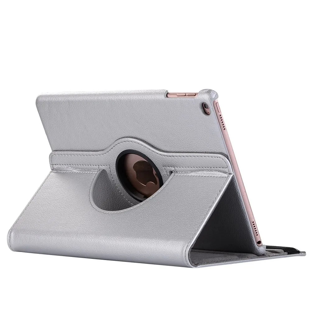 Чехол для iPad 9,7,,, Чехол для iPad Air 2, Air 1, чехол, 5, 6, 5, 6, 6 поколение, чехол, вращающийся на 360 градусов, кожаный смарт-чехол - Цвет: Серебристый