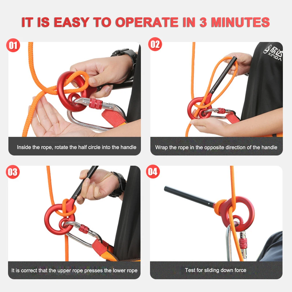 

9 Shaped Rock Climbing Descender Grab Professional Outdoor Cable Descent Device Camping Portable Outdoor Elements