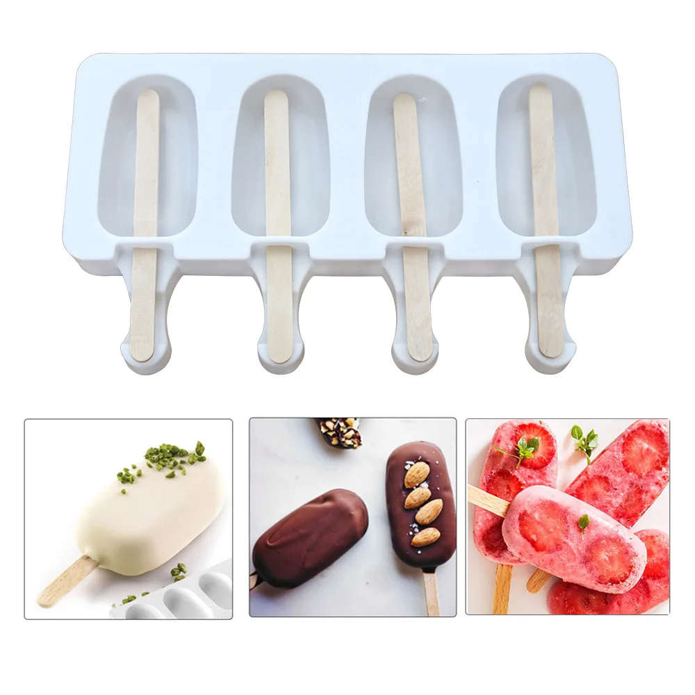 

Silicone Ice Cream Mold Popsicle Molds Homemade Dessert Freezer Fruit Juice Ice Pop Maker With Sticks Kitchen Gadget