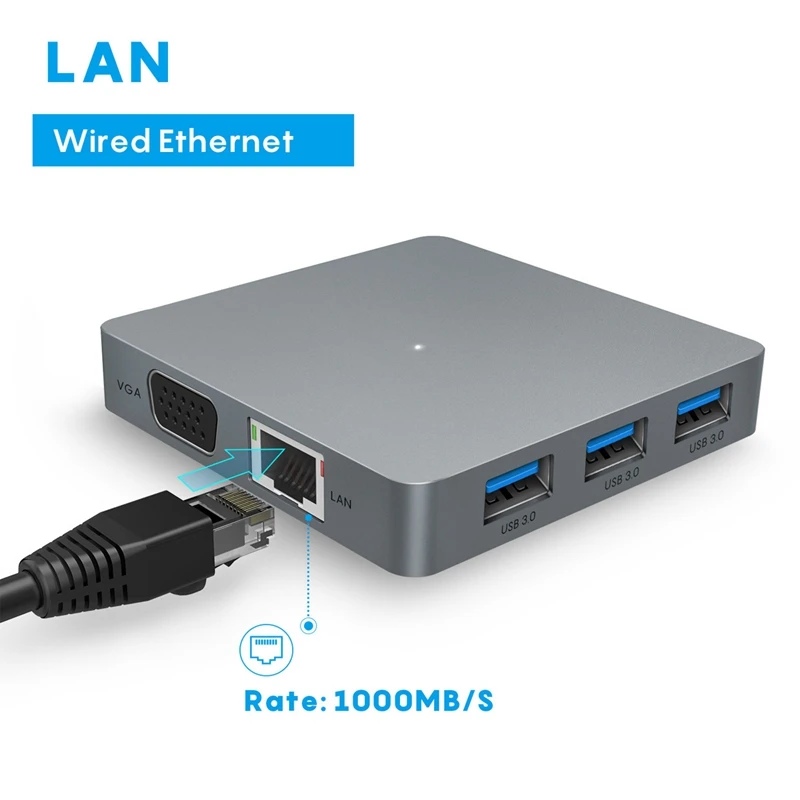 11в1 Type C концентратор USB к HDMI VGA Lan US1 3 0 порты SD/TF кардридер доставка питания для