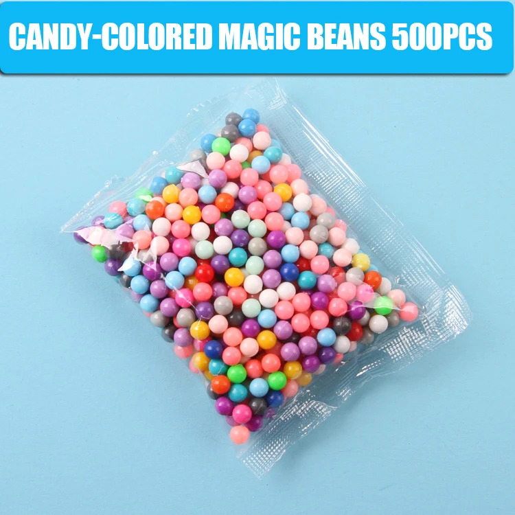 500pcs 500 шт. поделки для Бисер для детей разноцветные Волшебные игрушки водяной туман Набор Бусин DIY поддельные спринклеры липкие бусины для детей игрушки подарок для девочек,для детей игрушки для девочек бусины детям рези - Цвет: 500pcs