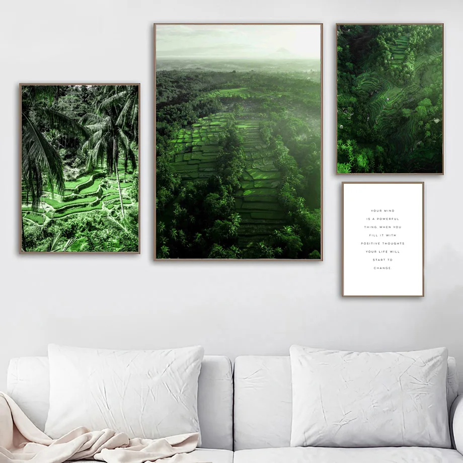 

Palm Forest Paddy Inspirational Quotes Wall Art Canvas Painting Nordic Posters And Prints Wall Pictures For Living Room Decor