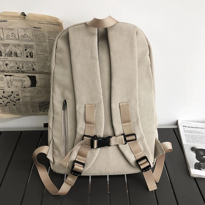 

HOCODO Unisex Backpack Canvas Women Backpack Fashion Female Casual Students School Bags Work Backpacks For Teenage Girls Mochila