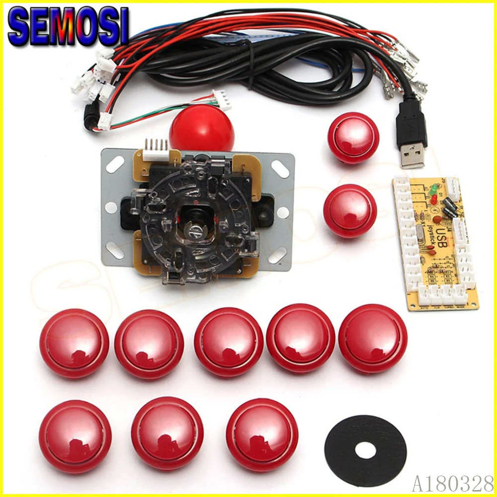 Набор ручек для аркадных игр сделай сам 5 контактов 24 мм/30 мм кнопки с нулевой