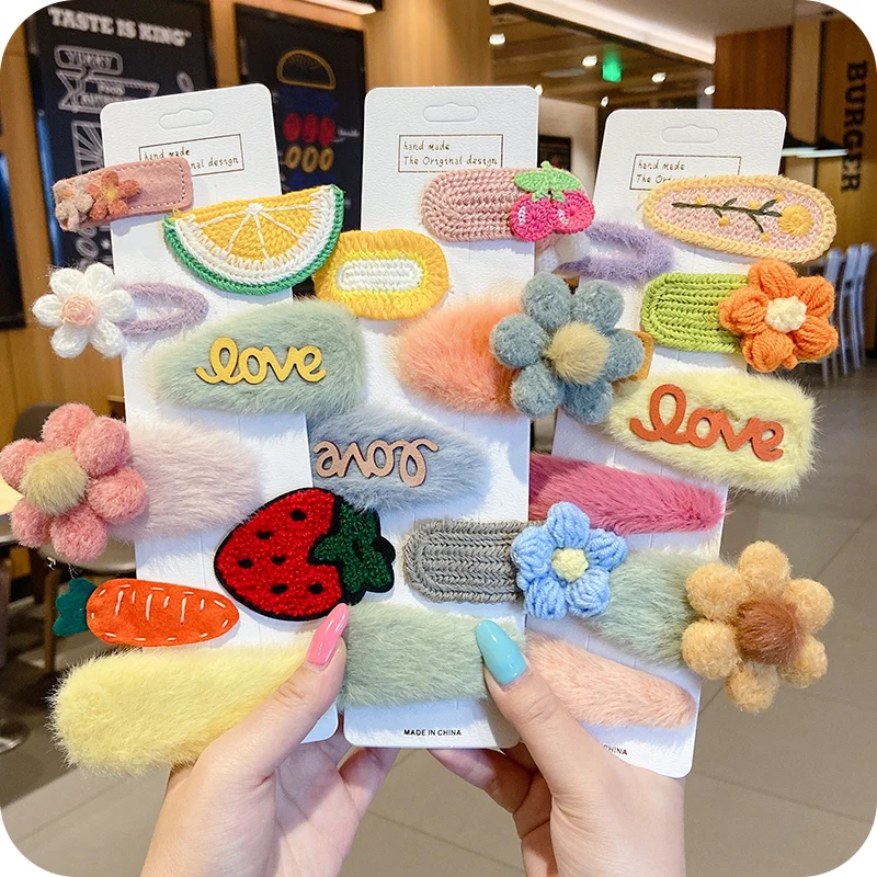 Женская заколка для волос в стиле интернет знаменитостей плюшевая шпилька