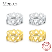 modian love hearts ear cuff 925 sterling silver gold plated simple exquisite clip earrings for women fashion fine jewelry aretes