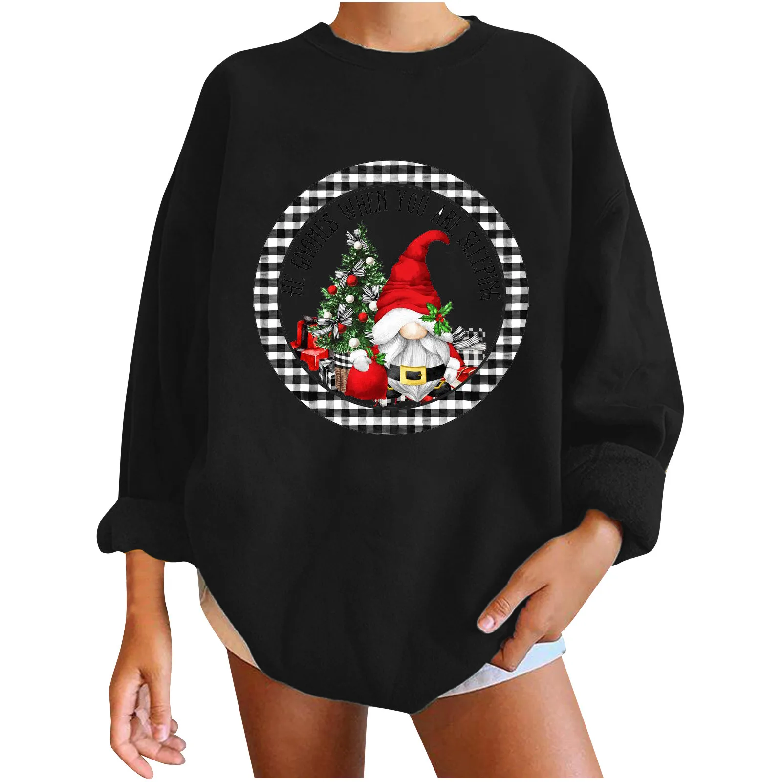 

Рождественский свитшот с принтом красного вина, женский спортивный костюм, топы, Пуловеры с круглым вырезом и длинным рукавом, Женская Повс...