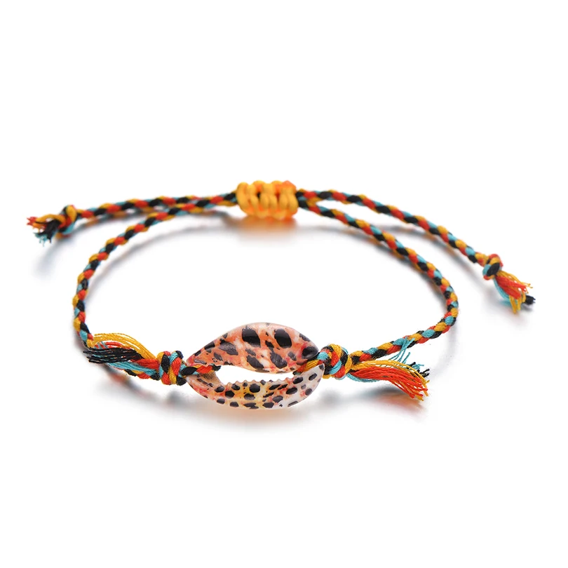 leopard sun Pipitree морской корпус браслет с подвесками ручная работа богемный принт веревка плетеные браслеты для женщин мужчин и детей украшения в стиле бохо подарок - Окраска металла: leopard sun