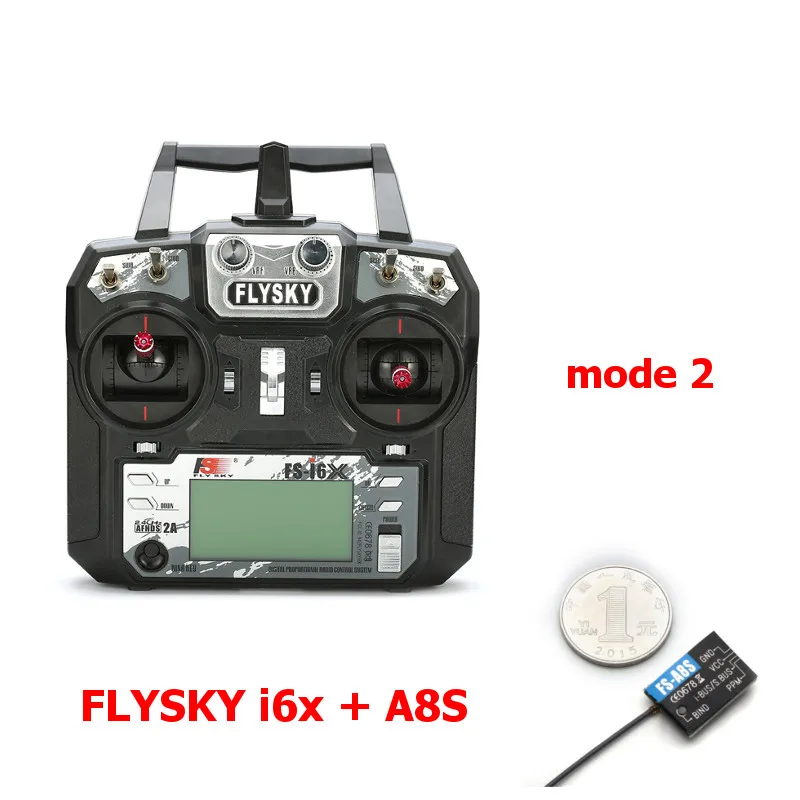 FLYSKY FS-i6X i6X 10CH 2,4 ГГц AFHDS 2A передатчика радиоуправляемой модели к компьютеру с X6B iA6B A8S приемник для RC Qaud небольшой гоночны - Цвет: Mode 2 with A8S
