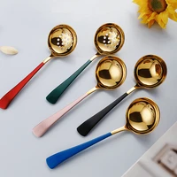 stainless steel long handle dinner soup spoon multicolor family cooking scoop hot pot colander household kitchen accessories