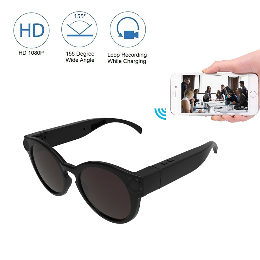 Умные очки Full HD 1080P Wi Fi камера для IOS и Android мини портативные спортивные