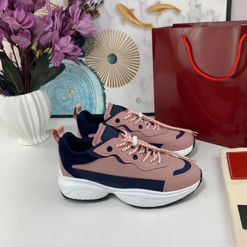 

2021 new fashion trend thick-soled leather shoes Korean version of the wild lace-up casual sports shoes lovers running shoes