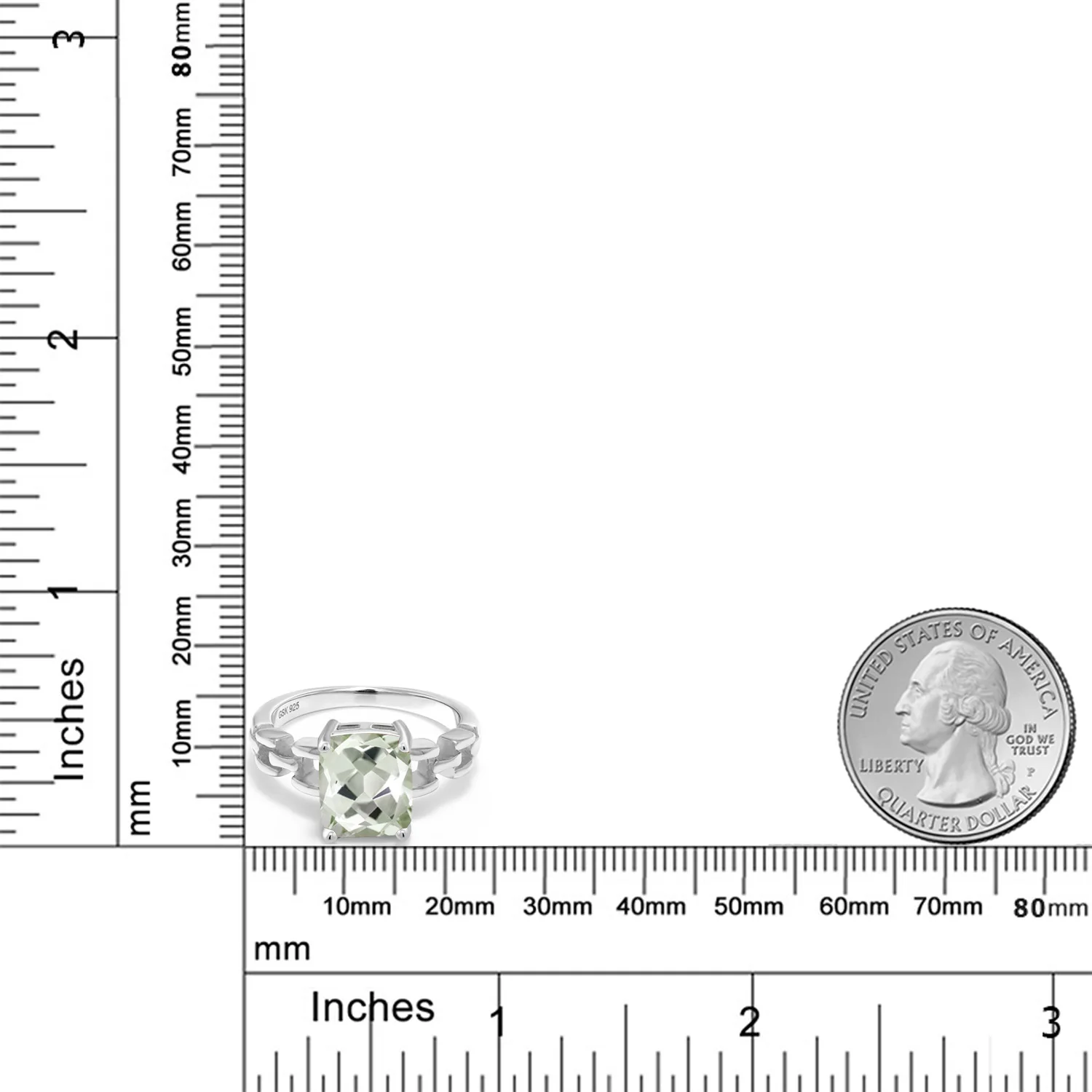 GemStoneKing 2 59 Ct подушка натуральный зеленый прасиолит драгоценный камень кольца
