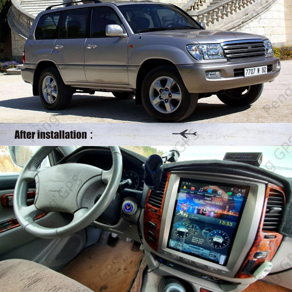 Автомобильный радиоприемник PX6 CARPLAY экран 12 1 дюйма Android 8 для Lexus LX470 / TOYOTA Land cruiser LC100