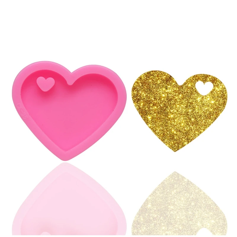 

Keychain Pendant Resin Mold Comb Heart Bottle T-shirt Silicone Molds Craft Tools X4YA