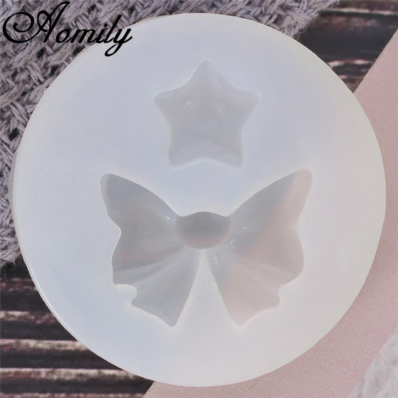 Силиконовая форма Aomily в форме банта и звезды формы для торта помадки сахарной