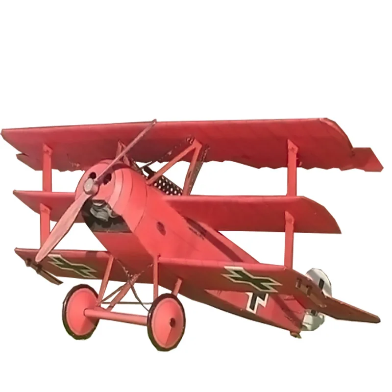Немецкий Fokker Dr.I одно сиденье три крыла боец 3D бумажная модель 1:33 Масштаб литья